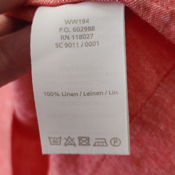 Boden 100% Linen 3/4 Sleeve Salmon Womens 14R - Picture 7 of 11